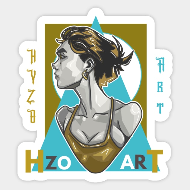 aqua portrait Sticker by HyzoArt